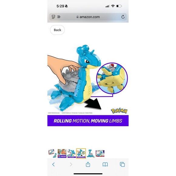 Sealed MEGA Pokemon Lapras Building Toy Kit with Action Figure - 527pcs - Picture 6 of 6